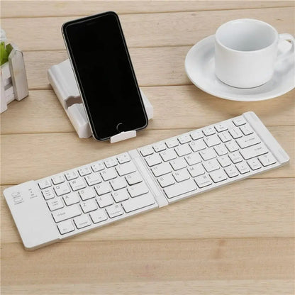 Mini Teclado Inalambrico Plegable Portatil, Bluetooth Blanco
