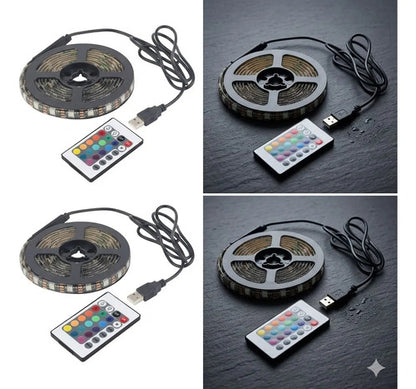 Tira Cinta Led Rgb 3m Usb Con Control Remoto Adhesiva Ip65 Rgb