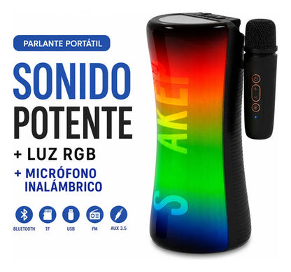 Parlante Bluetooth Portátil 10w Rgb C/micrófono Inalámbrico 5 Colores Segun Stock