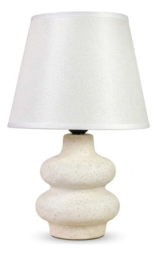 Velador Lámpara Mesa Cerámica Texturizada E27 34cm Blanco