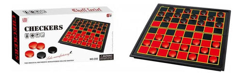 Juego De Damas Magnetico Y Plegable Tablero 30x30 Cm