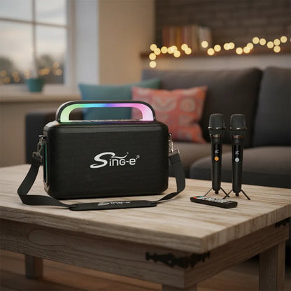 Parlante Bluetooth Equipo Karaoke Microfono Luces Rgb 300w Negro