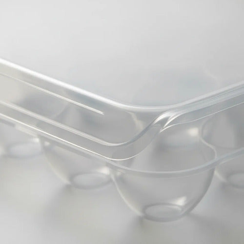 Huevera Portahuevos Plástico 18 Huevos Unidades Tapa 32x17cm Transparente