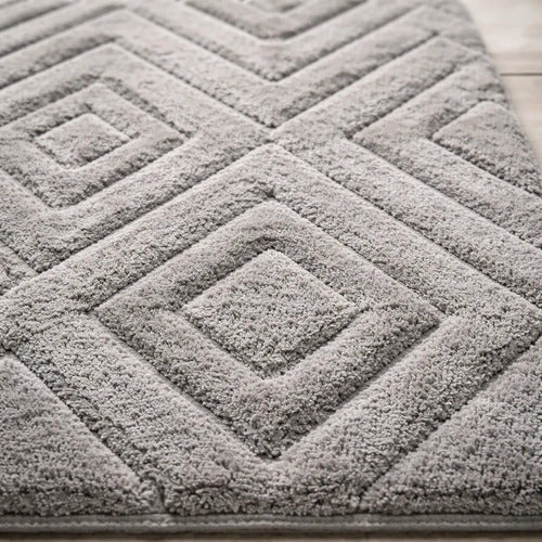 Alfombra Baño Secado Rápido Mediana Absorbente 50x80cm Gris