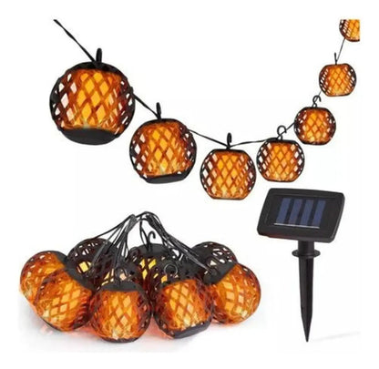 Set X2 Guirnalda Solar Guia Luces Led Calidas Lamparas Calidas