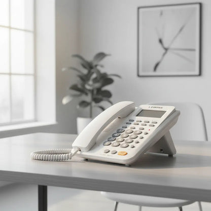 Telefono Fijo Pantalla Manos Libres Identificador Altavoz Blanco