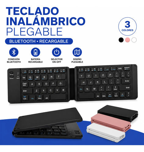 Teclado Inalambrico Plegable Pc Bluetooth Portatil Tablet Aleatorio - 3 Colores Español