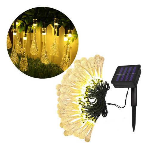 Guia Solar Guirnalda Luces Led Calidas Y Rgb Lamparas 5 Mts