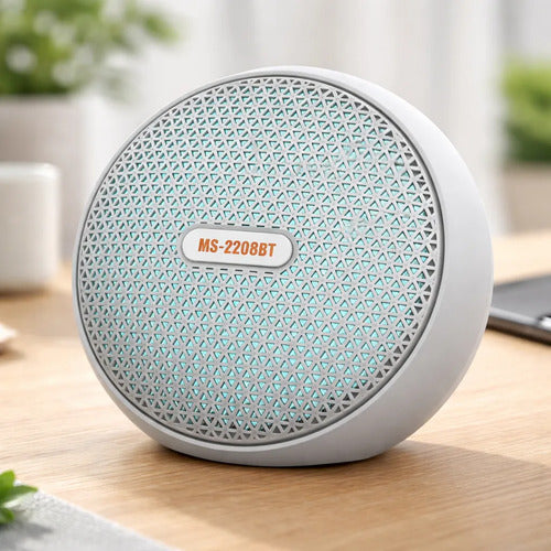 Parlante Bluetooth Portátil Led Rgb Tws Usb Fm 6w Potente Celeste