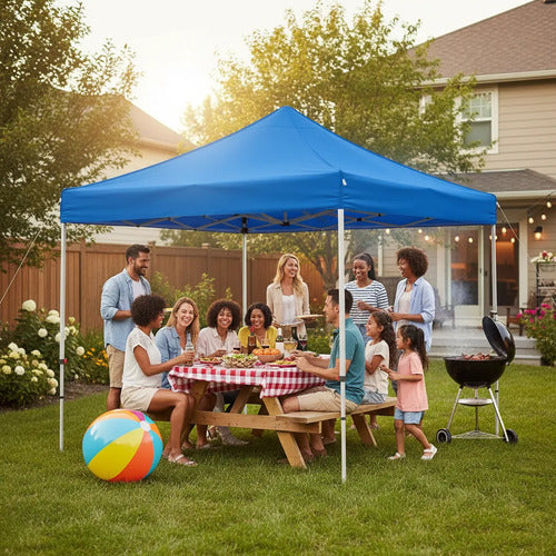 Lona Pared Gazebo 3 Lados Oxford 210 Toldo Lateral Poliester Azul