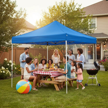 Lona Pared Gazebo 3 Lados Oxford 210 Toldo Lateral Poliester Azul