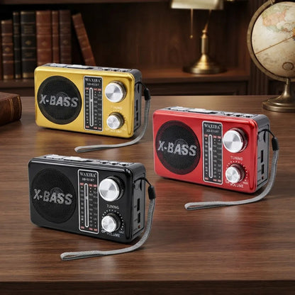 Radio Portátil 3 Bandas Am Fm Sw Bluetooth Linterna 3 Bandas Rojo
