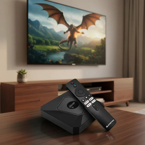 Tv Box Smart Android 14 Wifi Convertidor Inteligente 4-32 Gb Negro De Voz