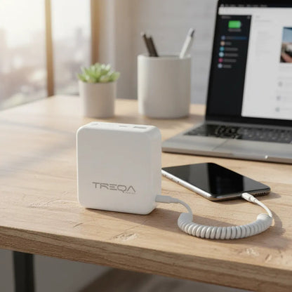 Power Bank Cargador Portatil Treqa 6000mah Usb 2.1a Celular Blanco
