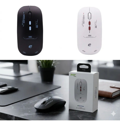Mouse Inalambrico Bluetooth Usb Recargable Tipo C 1600 Dpi Blanco