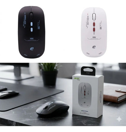 Mouse Inalambrico Bluetooth Usb Recargable Tipo C 1600 Dpi Blanco