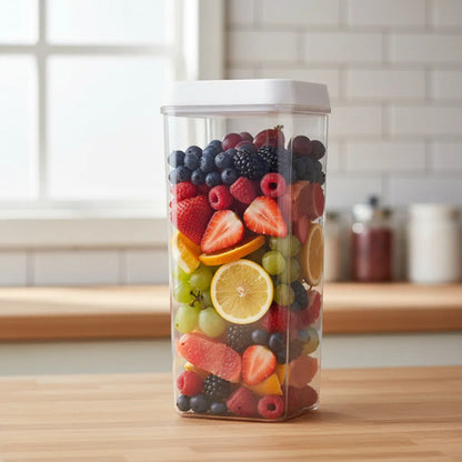 Contenedor Recipiente Alimentos Hermético Acrílico 1.2l Blanco