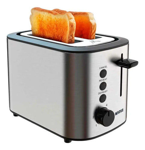Tostadora Electrica 2 Rodajas 6 Niveles De Tostado Plateado
