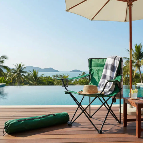 X3 Silla Plegable Camping Reposera Con Apoyabrazos Playa