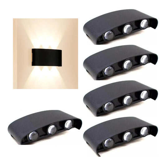 Set X5 Foco Pared Aplique Exterior Luminaria Bidireccional
