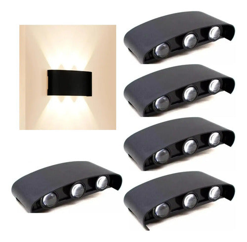 Set X5 Foco Pared Aplique Exterior Luminaria Bidireccional