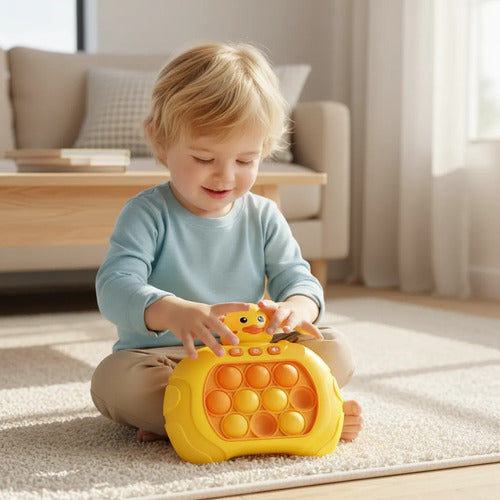 Juego Consola Pop It Pato Electrónica Luz Sonido Infantil Amarillo