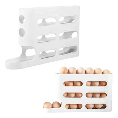 Huevera De Plastico Heladera Color Blanco 36x19.5x7cm Blanco