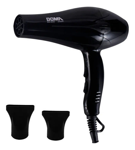 Secador Pelo Profesional 2000w Boma Bm 8806 Difusor Boquilla Negro