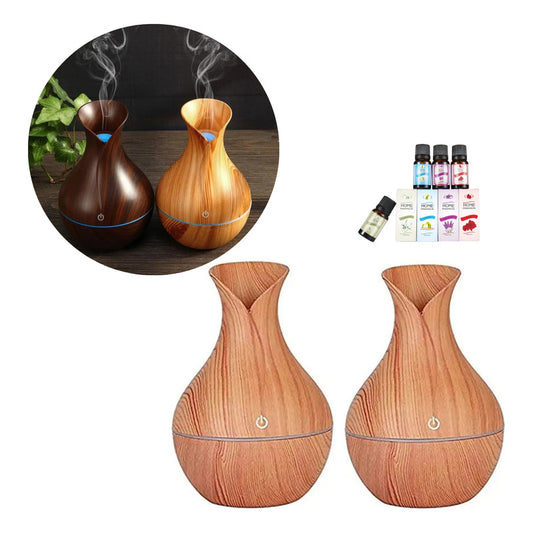 Set De 2 Humidificador Perfumador Aromatizador + 4 Aceites