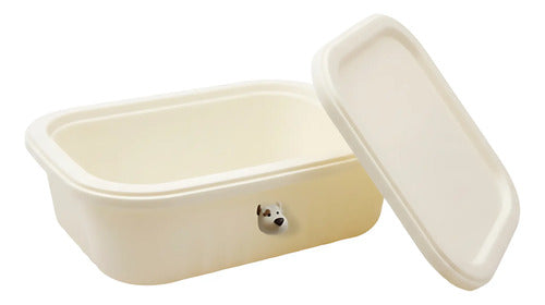 Set De 2 Caja De Plastico Organizadora Con Tapa Multiuso Crema Infantil