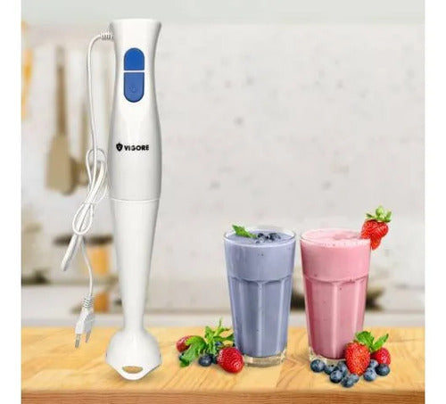 Batidora Licuadora Mano Mixer Multiuso 2 Velocidades Cocina Blanco