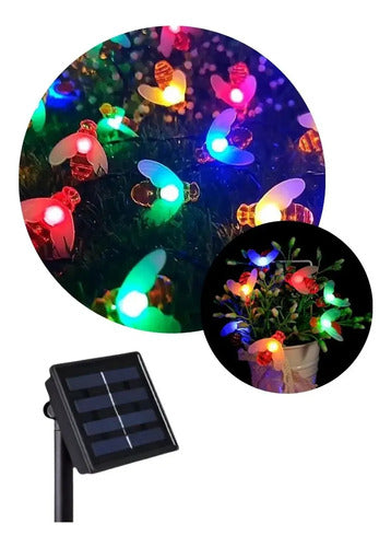 Guia Solar Guirnalda Luces Led Calidas Y Rgb Lamparas 5 Mts
