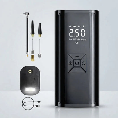 Inflador Compresor Aire Portátil 150 Psi 6000mah Power Bank Negro