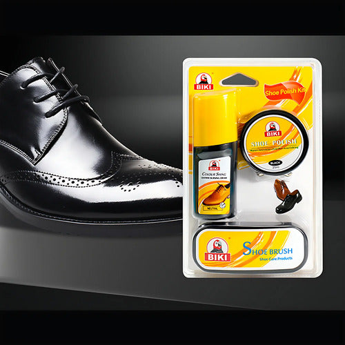 Kit Pomada Lustra Calzado Negra Neutra + Cepillo Lustrador