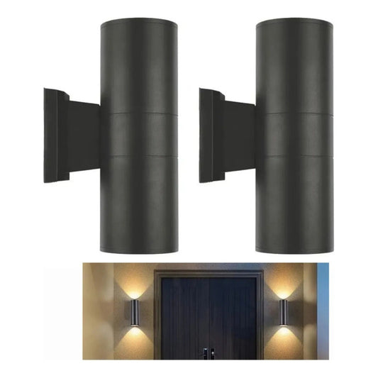 Set X2 Aplique Pared Exterior Luminaria Foco Bidireccional