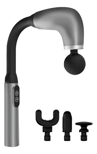 Martillo De Masajes 4 Cabezales Masajeador Inalambrico Negro
