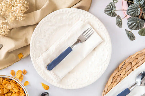 Tenedor Postre Azul X12 Unidades