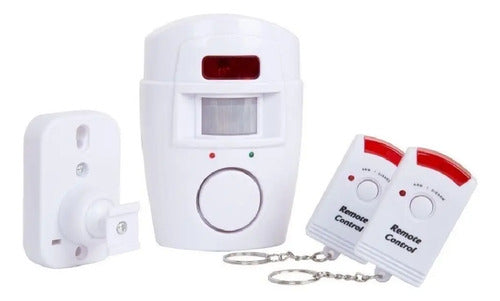 2 X Alarma Inalambrica Sensor Movimiento Sirena Casa Negocio Blanco