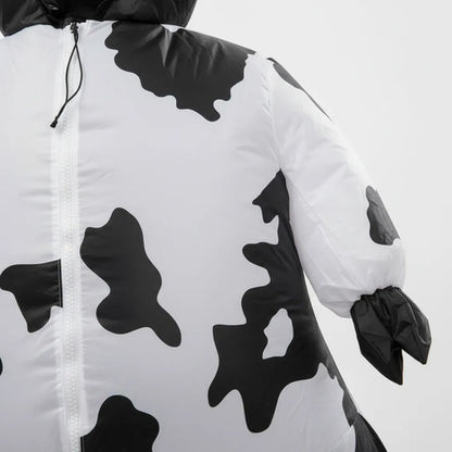 Disfraz Inflable Vaca Adulto Talle M Y L Con Inflador Animal Blanco Con Negro L