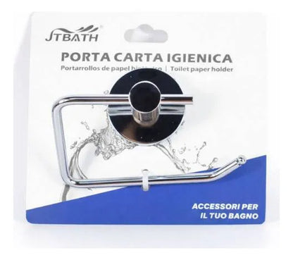Soporte Portarrollos Papel Higienico Para Baño Pared Rollo Plateado