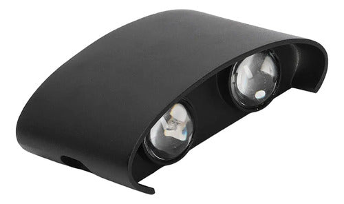 Set X4 Aplique Pared Bidireccional Lampara Exterior 2 Luces 2 Luces Negro