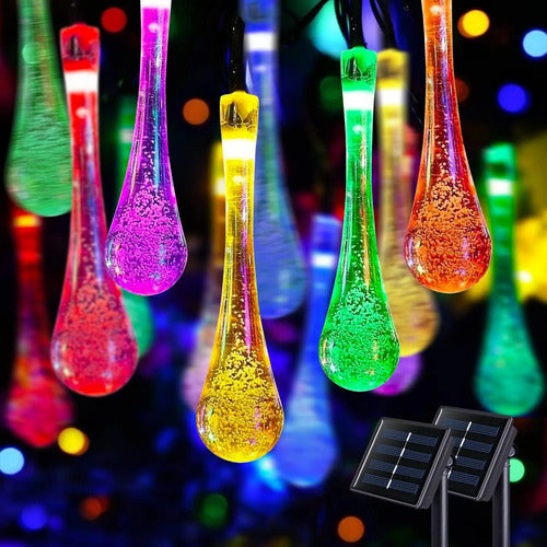 Guia Solar Guirnalda Luces Led Calidas Y Rgb Lamparas 5 Mts