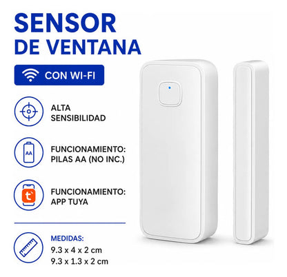 Sensor Detector Alarma Apertura Puerta Ventana Wifi App Blanco