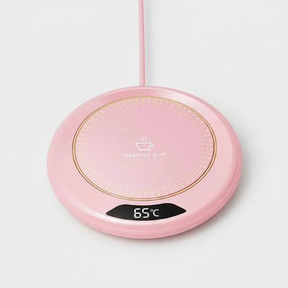 Base Calentadora Tazas Usb 20w Display Circular Eléctrico Rosa