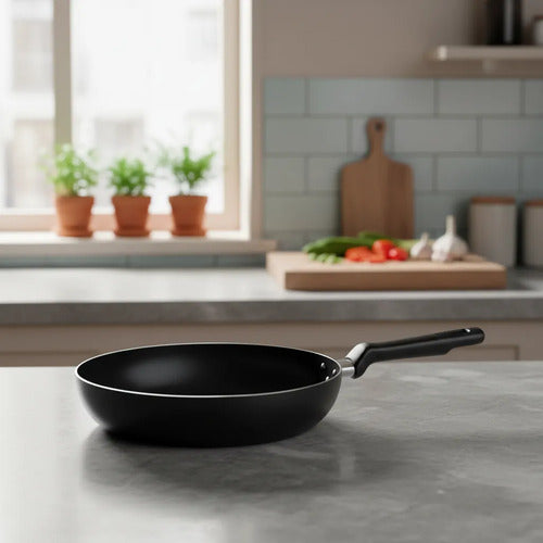 Sarten Hondo Profunda Cocina Capacidad 2.2l Antiadherente Negro