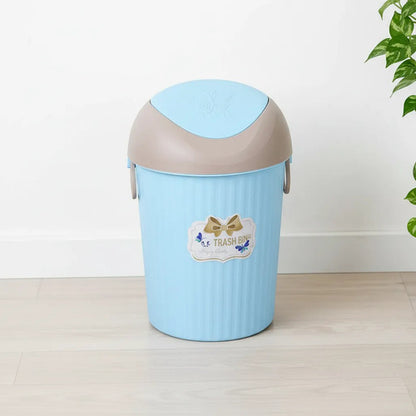 Papelera Cesto Residuos Tapa Vaivén 8l 40x21cm Basculante Celeste
