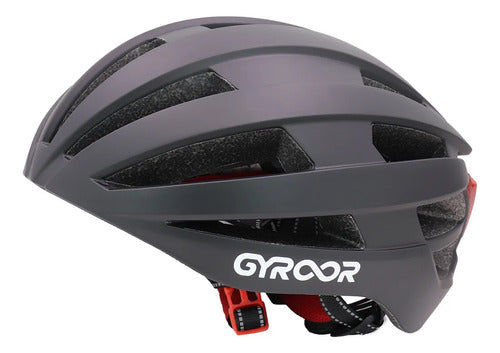 Casco Monopatin Luz Led Recargable Usb Ciclismo Talle Grande Negro L