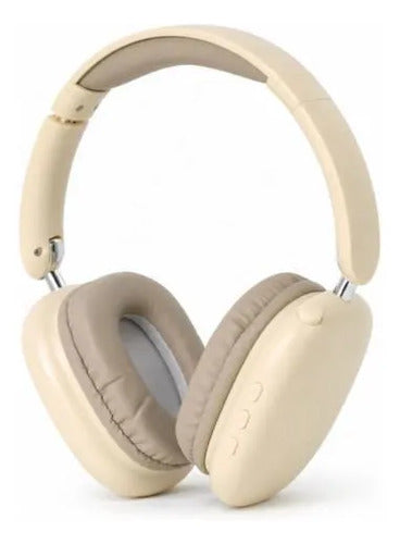 Auriculares Inalámbricos Plegables Bluetooth 5.3 Micrófono Beige