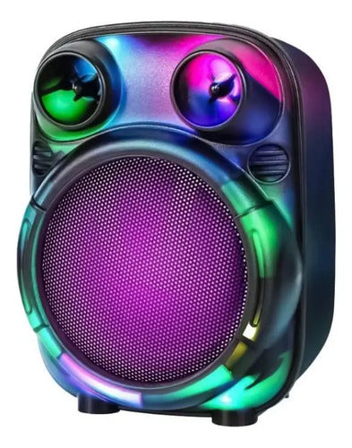 Parlante Bluetooth Portatil Con Luces Led Rgb 1000mah Translucido