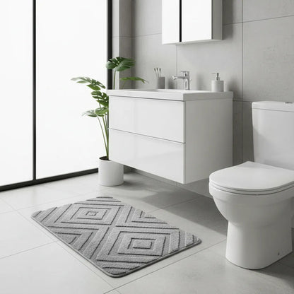 Alfombra Baño Secado Rápido Mediana Absorbente 50x80cm Gris